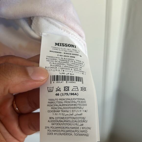 Missoni Zig Zag Cotton Blend Cropped Polo Size 10 NWT Multicolor Chevron - Picture 10 of 11